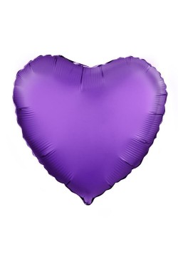 Шар фольга Сердце, Фиолетовый Сатин 19''/48см