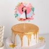 Топпер для торта "Жених и невеста в цветах" (пластик) 15см