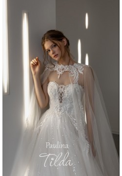 Свадебное платье Паулина с накидкой (айвори) р.42