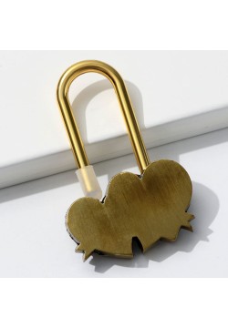 Замочек свадебный "Ты + Я = Семья" стразы, 6,8*4,5 см