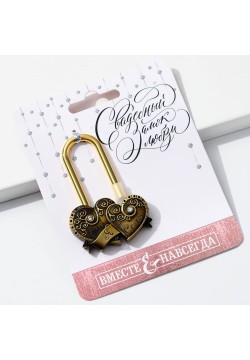 Замочек свадебный "Ты + Я = Семья" стразы, 6,8*4,5 см