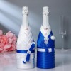 Костюмы на шампанское Жених и Невеста (сине-белые)