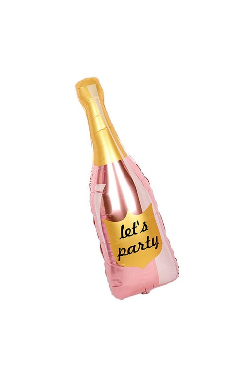 Шар фольга Бутылка Шампанского розовая 106*40 см
