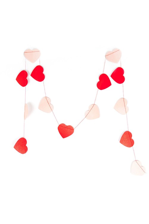Гирлянда на нитке "Сердца" красн-розовая, 5*200 см