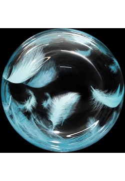 Шар Сфера Deco Bubble 18"/46см Бирюзовые перья, Кристалл