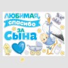 Набор магнитов на авто "Любимая, спасибо за сына!" 29*42 см