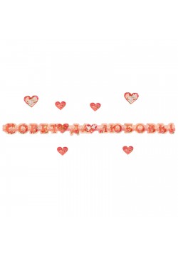 Гирлянда-буквы "Совет да Любовь!" красная, 16*250 см +сердца
