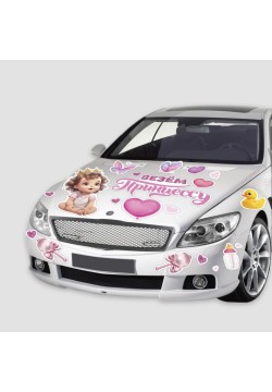 Набор магнитов на авто "Везём принцессу!" 22шт 29*42см