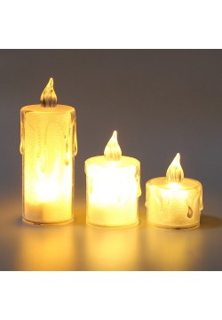 Свеча светодиодная "Блеск" 6,5*3,6 см (жёлтый свет)