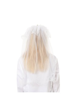 Фата на девичник на ободке с цветами 60 см