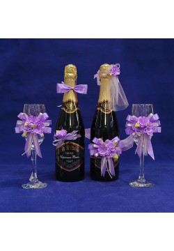 Комплект свадебный "Жених и Невеста" сиреневый