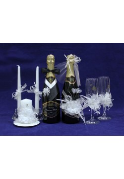 Комплект свадебный №47-3-1 "Жених и Невеста" (чёрно-белый)