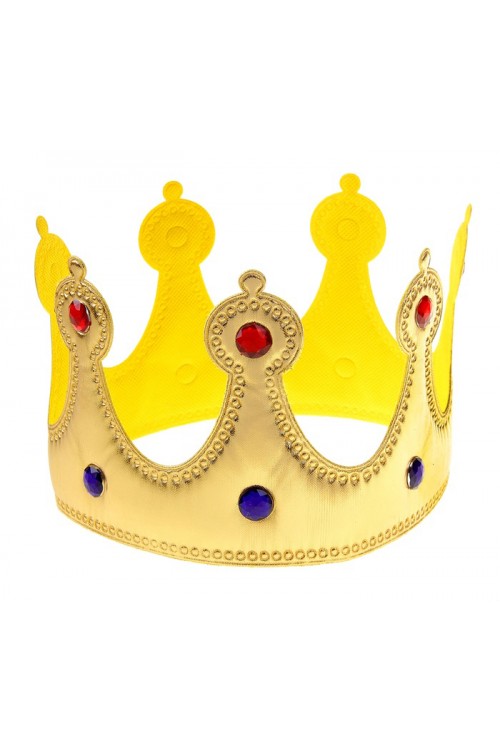 Корона королевская золототая со стразами (мягкая)
