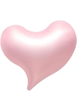 Шар фольга Сердце Изгиб, розовый сатин 18"/45см