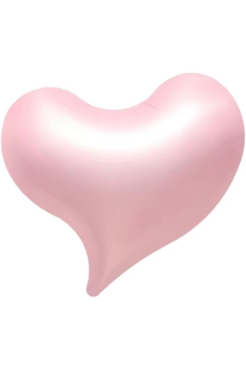 Шар фольга Сердце Изгиб, розовый сатин 18"/45см