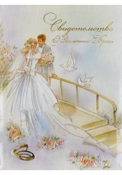 Папка для Свидетельства (ламинат) "Жених и Невеста на мосту"