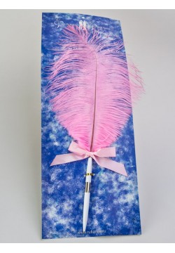 Ручка с пером (розовая)