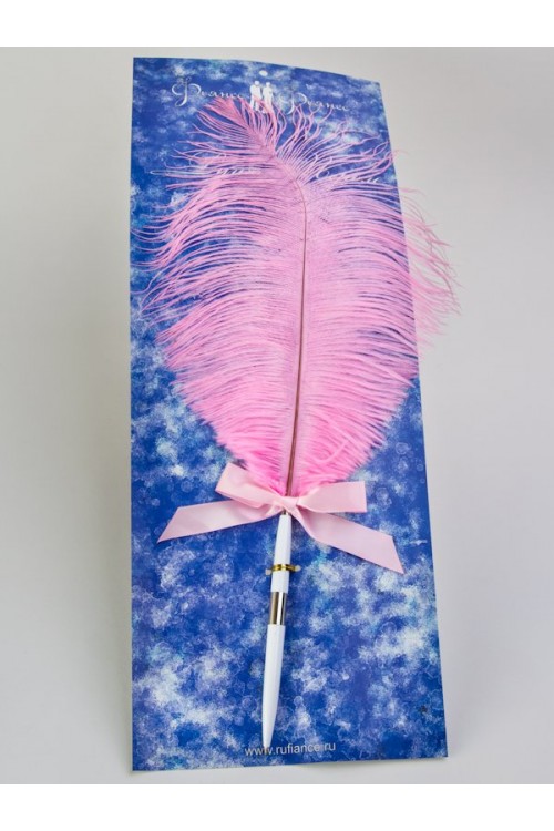 Ручка с пером (розовая)