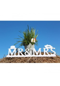 Надпись для фото "Mr&Ms" 39,5*10см (дерево)