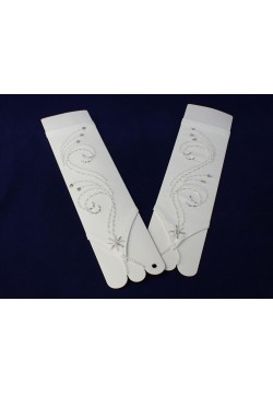 Перчатки Митенки лайкра со стеклярусом Миди (айвори)