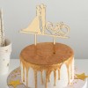 Топпер для торта "Mr+Mrs" золото (пластик) 12*12см